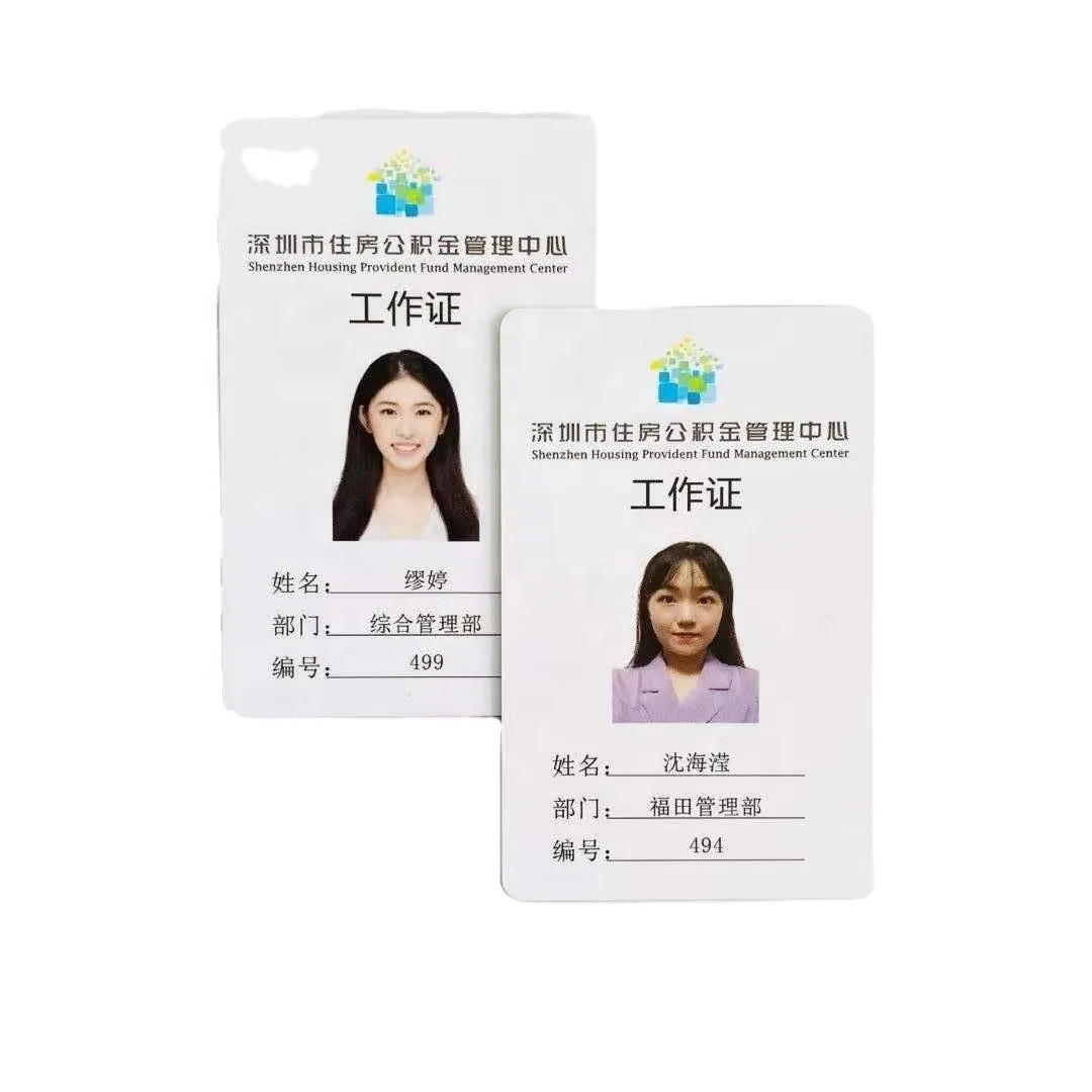 Boa qualidade PVC RFID Funcionários Empregado Estudante Foto ID Smart Card