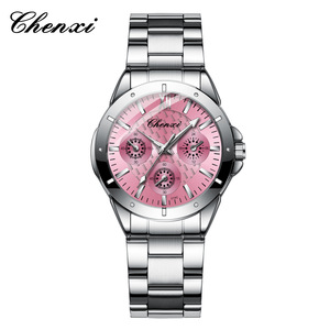 Reloj de Cuarzo CHENXI 019C para Parejas, con Decoración de Tres Esferas, Resistente al Agua, Correa de Acero Inoxidable, Reloj de Pulsera para Hombre y Mujer, Venta al Por Mayor - Product Image 4