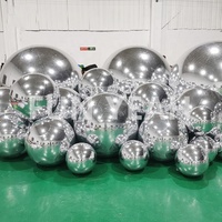 Boule miroir gonflable géante en PVC, colorée, argentée, dorée, rouge, bleue, verte, ballon réfléchissant suspendu pour la décoration de fête