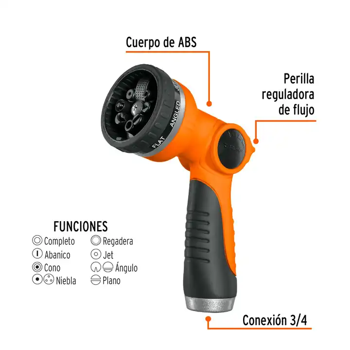 Master with 24 units Plastic 8-function watering gun, Truper