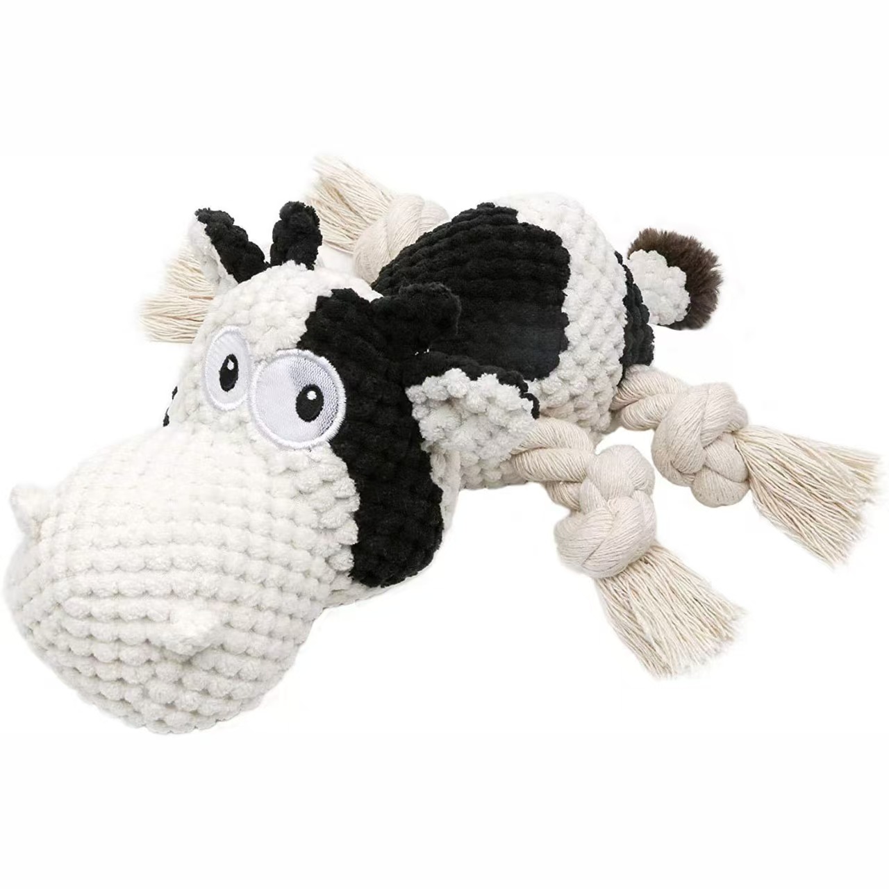 Новая игрушка из натурального хлопка с веревкой для коровьей собаки, подходит для шлифовки домашних животных, решения головоломок и ежедневных интерактивных игр