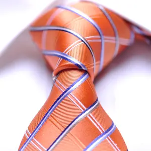 100% 真丝格子条纹领带休闲正式用法