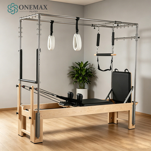 ONEMAX Cadillac Reformer Comercial de Pilates con <span class=keywords><strong>Torre</strong></span> Completa, Mesa de Trapecio de Madera para Pilates, Equipo de Rehabilitación y Fitness - Product Image 1
