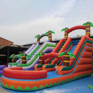 Glissière d'eau gonflable de tente de maison de qualité marchande avec la piscine - Product Image 1