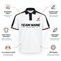 Polo personnalisé pour club de football, tenue d'équipe à manches courtes, logo personnalisé pour équipes de football, entraîneurs, personnel, fourniture OEM, faible MOQ