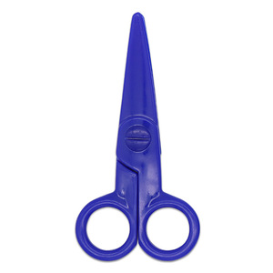 Children's Scissors Plastic Straight Head Dark Blue And Light Blue For Paper Cutting Craft DIY Safe Non-Slip Handle - Product Image 2