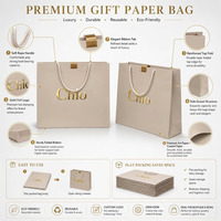Sacs cadeaux en papier mat avec logo en feuille d'or de luxe, sacs shopping en papier épais de qualité supérieure pour bijoux, cosmétiques, vêtements, emballages cadeaux