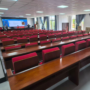 Venta directa de fábrica de tela de pie de hierro con tablero de escritura sala de conferencias universitarias teatro Iglesia auditorio sillas - Product Image 2