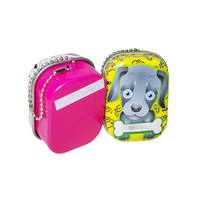 Mini boîte en fer à rabat à chaîne perlée créative de dessin animé personnalisé, petite boîte en métal créative pour porte-clés et boîte à cosmétiques pour bonbons