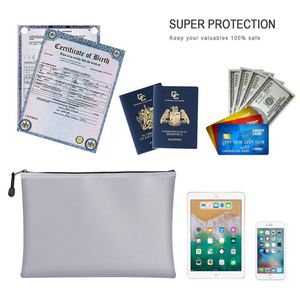 Money Bag File <b>Folder</b> Document Cases Storage Bag for Home Fireproof Waterproof Useful OEM - Product Image 2