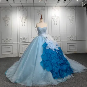 Jancember thiết kế sang trọng màu xanh bóng áo choàng cộng với kích thước cổ điển bên gowns cho phụ nữ Evening Dress