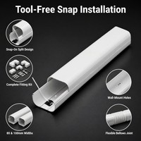 Gaine de câblage en PVC résistante aux UV pour climatiseur, conduit flexible facile à découper pour climatisation