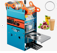 Machine de scellage thermique semi-automatique pour gobelets en PET transparent, à entraînement électrique, pour l'emballage de boissons à bulles dans des sachets, facile à utiliser