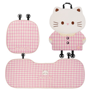 Coussin de siège de voiture en peluche pour chat, mignon, doux, antidérapant, pour quatre saisons, housse intérieure décorative, pièce unique - Product Image 5