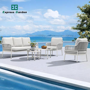 Conjunto de Sofás de Exterior de Aluminio Impermeable de Lujo Moderno y Contemporáneo Express Garden para Uso en Casas de Campo, Apartamentos, Almacenes y Patios - Product Image 2