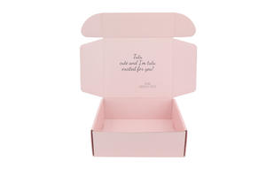 Boîte de papier de <span class=keywords><strong>carton</strong></span> ondulé recyclé imprimé de logo personnalisé bon marché respectueux de l'environnement boîte postale rose boîtes en <span class=keywords><strong>carton</strong></span> pour vêtement - Product Image 6