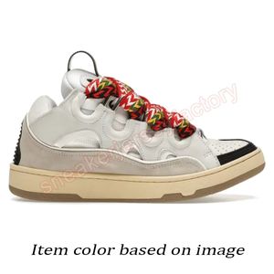 Fashion Designer <strong>Leather</strong> Curb Sneakers Casual Dress Shoes <strong>Mens</strong> Womens Denim Blue White Leopard Platform <strong>Trainers</strong> - Product Image 2