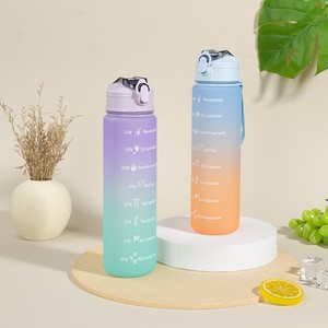 ขวดน้ำพลาสติกแบบพกพา ขนาด 750 มล. ปลอดสาร BPA ลายไล่สี  พร้อมข้อความสร้างแรงบันดาลใจ สำหรับเล่นกีฬา - Product Image 4