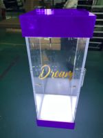 Boîte à bouteilles verrouillable en acrylique transparent avec logo personnalisé, pour utilisation en boîte de nuit, pré-assemblée, avec clés métalliques
