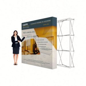 Promotion Portable <b>Backdrop</b> Custom Aluminum Tension Fabric Pop up <b>Backdrop</b> Banner Pop up Trade Show Booth - Product Image 1