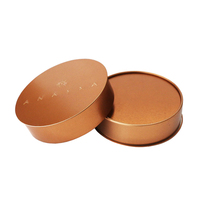 Boîte ronde en métal étirable de qualité alimentaire, boîte de rangement ronde pour bonbons avec couvercle intérieur scellé pour emballage cadeau de chocolat, OEM ODM