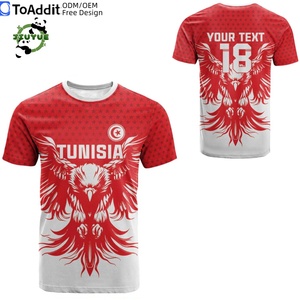 Kaos Sepak Bola Tunisia XS-6XL Desain Palang Merah Cetak Logo Kustom Pesanan Kecil Diterima Diskon Batch Campuran Agen Supplier - Product Image 3