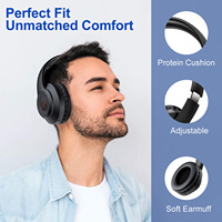 Headphone Gaming Nirkabel Over-ear Terlaris 2023 dengan Radio Stereo FM Layar LCD Bahan Plastik