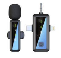 Microphone cravate à condensateur H65 3-en-1, omnidirectionnel, anti-bruit, en métal et plastique, sans fil multi-appareils pour les interviews
