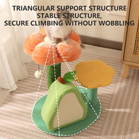 Arbre à chat en forme de fleur pour la vente en gros, structure triangulaire robuste et durable pour usage domestique, griffoir pour chat