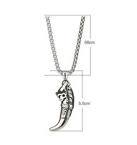 Chất lượng cao xu hướng người đàn ông bạc mạ đen chuỗi hip hop phong cách Wolf răng Thống Trị Vòng cổ - Product Image 6