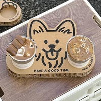 Portavasos de cartón corrugado con forma de gato personalizado para dos tazas de café para llevar