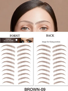 2 pz tatuaggio sopracciglia 6D, sopracciglia autentiche simili a capelli, adesivo impermeabile per il trucco per sopracciglia - Product Image 6