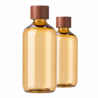 Botellas de Plástico PET Transparentes de 125 ml y 250 ml, Forma Redonda, con Tapa de Rosca, para Lociones, Champú, Gel de Ducha para Bebés, Pedido Mínimo