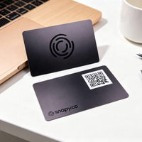 Tarjeta de Visita de PVC con Acabado Mate Negro Completo, Impresión Digital de Alta Calidad, Código QR, Resistente al Agua, Tarjeta NFC, RFID de 13.56MHz