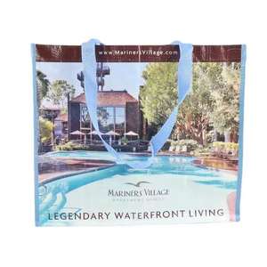 カスタムロゴリサイクル再利用可能ラミネートPP織りショッピングバッグ防水<span class=keywords><strong>TNT</strong></span>ポリプロピレン再利用可能食料品トートバッグ - Product Image 3