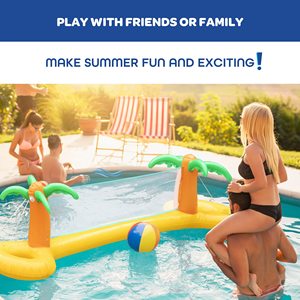 Offre Spéciale : Ensemble de filet de volley-ball géant gonflable en forme de palmier, 12FT, extra large, en PVC durable, jeu de piscine avec ballon, facile à gonfler, pour l'extérieur - Product Image 6