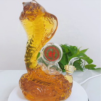 Borosilicate fait à la main 1000ml verre clair créatif Animal bouteille de vin verre roi Cobra zodiaque serpent carafe bouteille