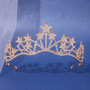 Tiaras de Novia de Cristal Plateado con <span class=keywords><strong>Estrellas</strong></span> Diversas de Lujo, Corona de Cristal, <span class=keywords><strong>Diadema</strong></span> de Pedrería, Collares, Tocados, Accesorios para el Cabello de Novia - Product Image 5