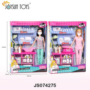 Ensemble de jeu d'infirmière en plastique solide pour filles, ensemble de poupée de bébé à <span class=keywords><strong>corps</strong></span> <span class=keywords><strong>dur</strong></span>, poupée à la mode - Product Image 6