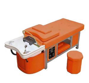 Lit de lavage capillaire en acier inoxydable avec bassin en céramique pour massage thaïlandais et thérapie capillaire, exclusif pour salons de beauté, salons de coiffure et barbiers - Product Image 5