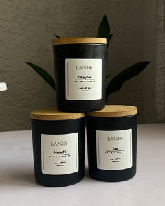 LANJO Custom Large <b>Black</b> Jar Aromatherapy Scented Handmade Soy Wax <b>Candle</b> Velas Aromaticas Smokeless - Product Image 3