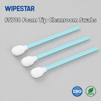Écouvillons en mousse pour salle blanche WIPESTAR 50 pièces/sacs FS708, bâtonnets à embout en polyuréthane pour l'assemblage de la microélectronique et l'élimination de la poussière ISO13485