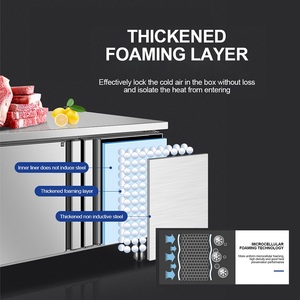 Banco de trabajo de alimentos, equipo de cocina de acero inoxidable, congelador Vertical, nevera para restaurante - Product Image 2