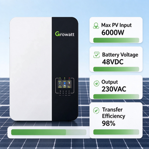 Versandfertig Growatt <span class=keywords><strong>SPF5000</strong></span> ES 5KW Netzunabhängiger Solar-Wechselrichter 93% Hoher Wirkungsgrad LCD-Display Heim-Solarstromsystem - Product Image 3