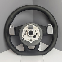 Volant de voiture en cuir noir personnalisé à fond plat pour AUDI A4 A5 A3 B8 B9 Q3 Q5