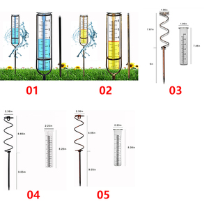 DD1492 उद्यान बारिश पानी के मीटर मापने धातु फ्रेम बारिश गेज के साथ वियोज्य सर्पिल आकार बारिश उपाय - Product Image 6