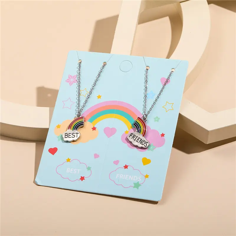 Nuovo arrivo bambini Best Friend gioielli smalto BFF arcobaleno collana Best Friend collane per donne ragazze