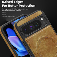Étui de luxe magnétique en cuir PU pour Google Pixel 10 Pro XL 9 Pro 10A 9A 8 – Coque arrière ultra-fine avec béquille de protection