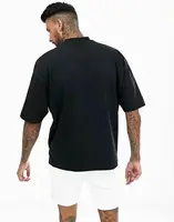 Fsda — t-shirt blanc uni noir pour hommes, côtelé, col en forme de goutte, épaules nues, solide et surdimensionné, design