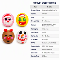Jouet anti-stress de Noël à presser, 10 cm, Père Noël, Bonhomme de neige, Renne, Arbre, Jouet sensoriel souple pour soulager le stress, Cadeaux pour enfants et adultes